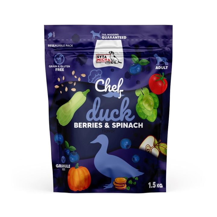 SYTA MICHA Chef Duck berries and spinach - dry dog food - 1 5kg