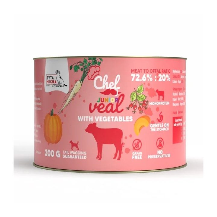 SYTA MICHA Chef Junior Veal with vegetables Mono - wet dog food - 200g
