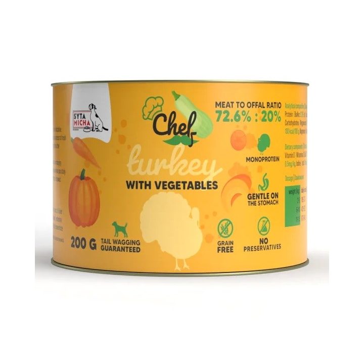 SYTA MICHA Chef Turkey with vegetables Mono - wet dog food - 200g