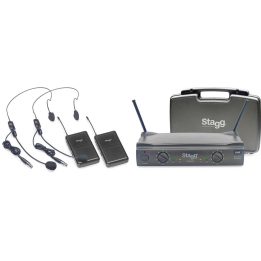 Stagg SUW 50 HH FH EU UHF true diversity wireless headset system with 2 channels Black