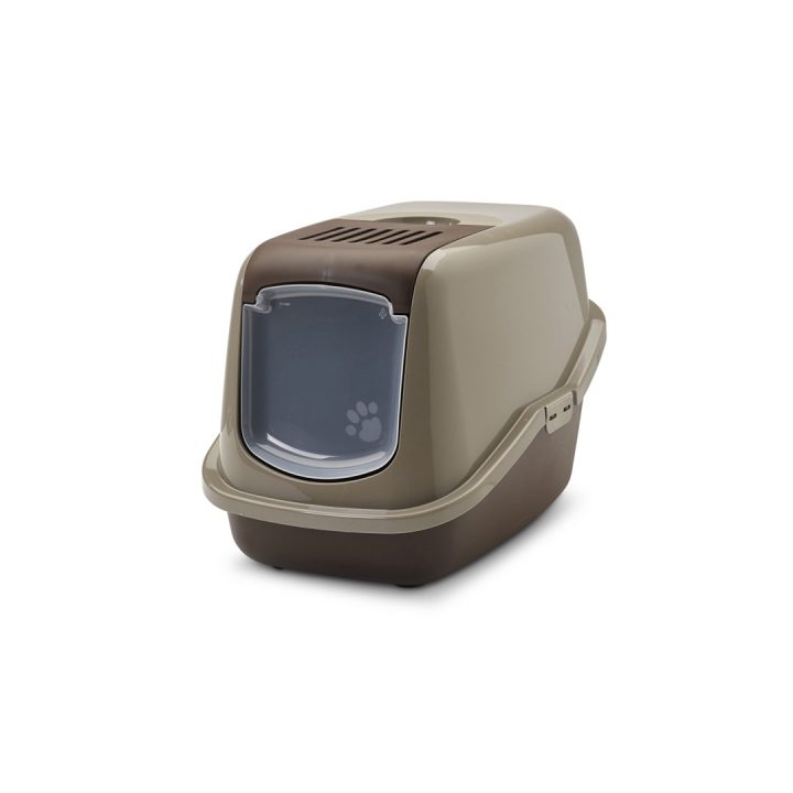 SAVIC Nestor warm gray-chocolate brown - covered cat litter box - 56x39x38.5 cm - 1 pc.