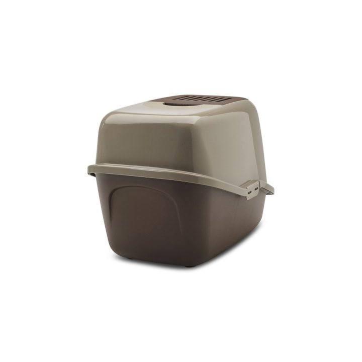 SAVIC Nestor warm gray-chocolate brown - covered cat litter box - 56x39x38.5 cm - 1 pc.