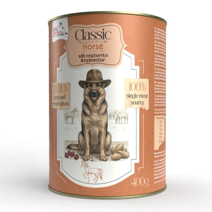 SYTA MICHA Classic Mono Horse with raspberries and Jerusalem artichoke - wet dog food - 400g