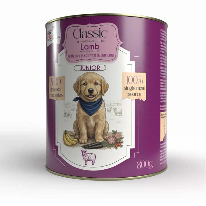 SYTA MICHA Classic Mono Junior Lamb with black carrots - wet dog food - 800g
