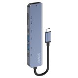 Savio AK-82 interface hub USB Type-C 5000 Mbit/s Black