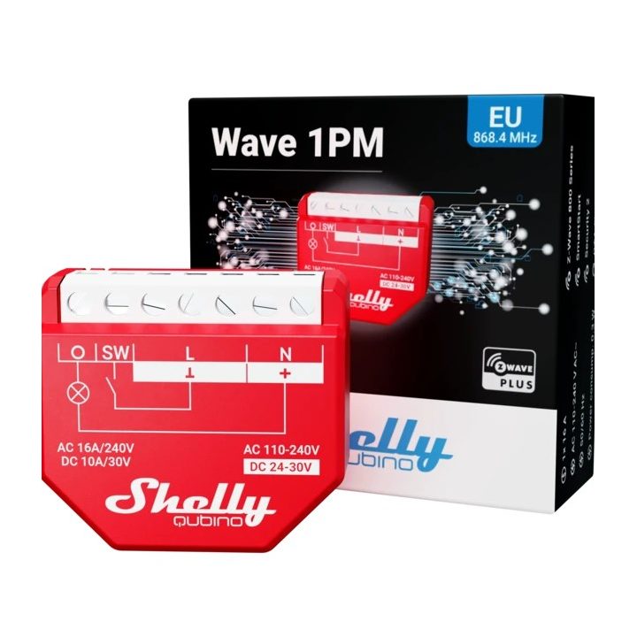 Shelly Qubino Wawe 1PM Smart switch Red