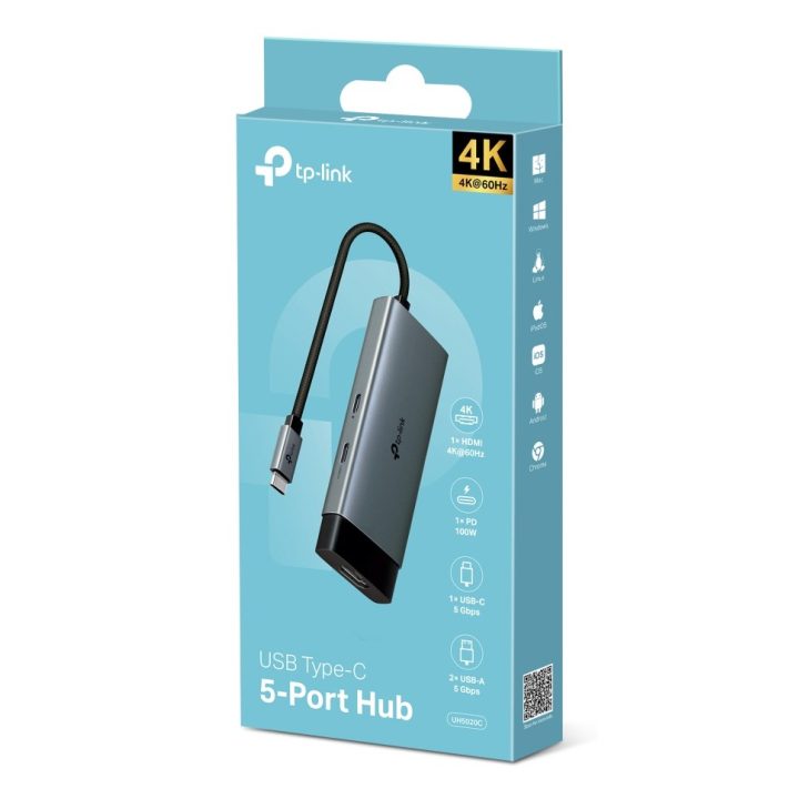 TP-Link UH5020C interface hub USB Type-C 5000 Mbit/s Grey