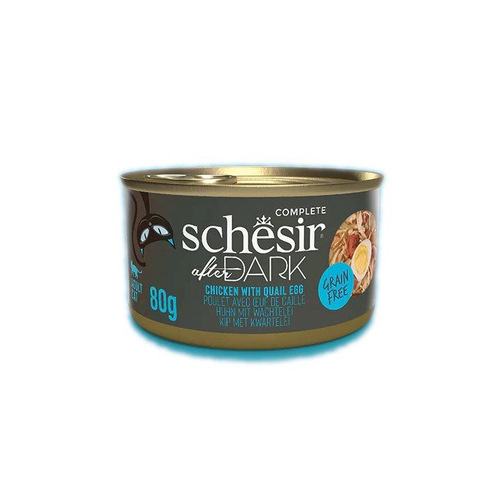SCHESIR After Dark Chicken fillet with quail egg in broth - wet cat food - 80g