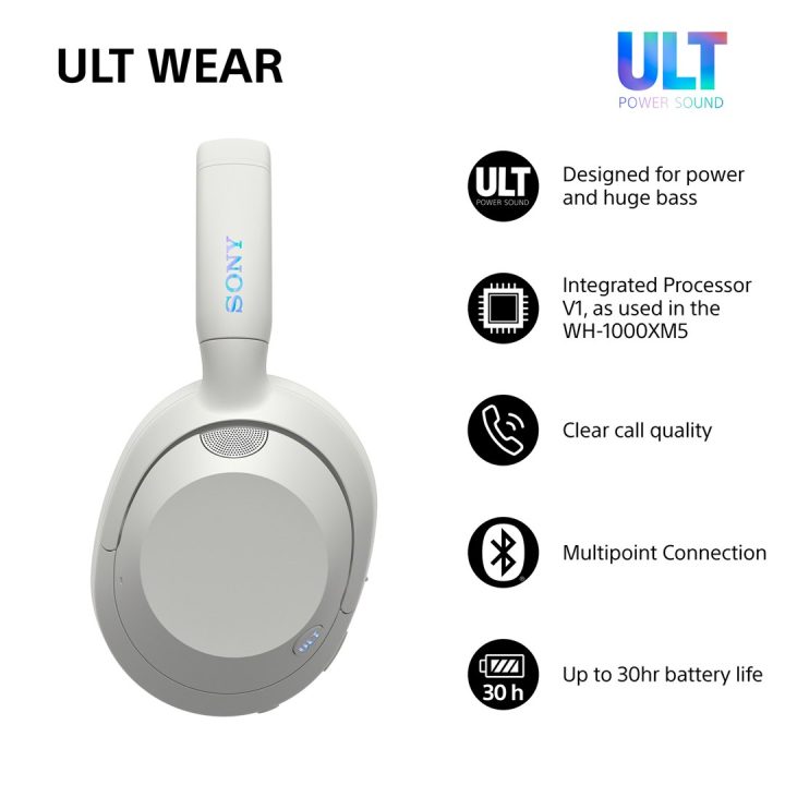 Sony ULT WEAR - Wireless Bluetooth Headphones with ULT POWER SOUND Ultimate Deep Bass Noise Cancelling Clear Call Quality Up to