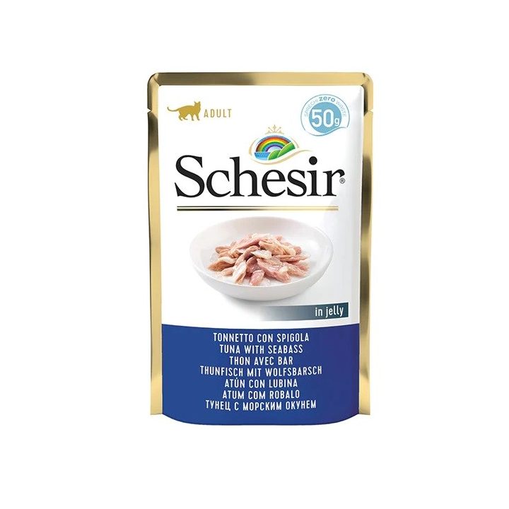 SCHESIR in jelly Tuna with seabass - wet cat food - 50 g