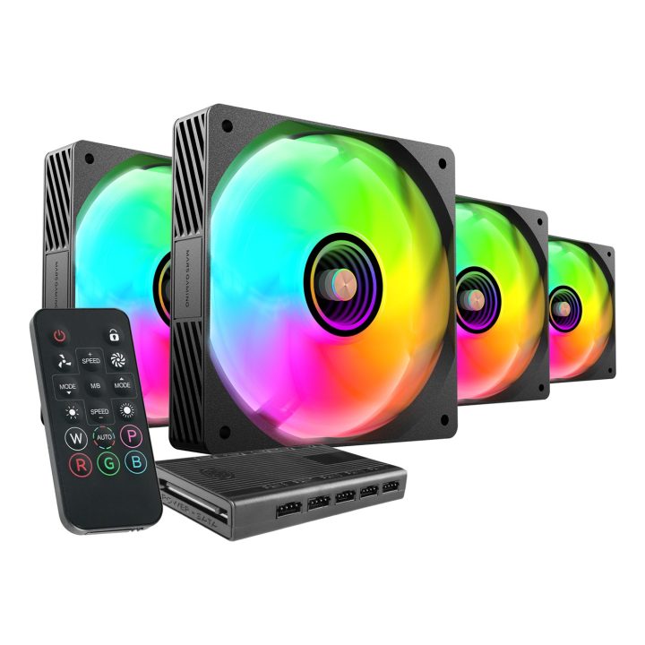 Mars Gaming MFSI4KIT computer cooling system Computer case Fan 12 cm Black