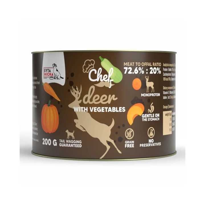 SYTA MICHA Chef Deer with vegetables Mono - wet dog food - 200g