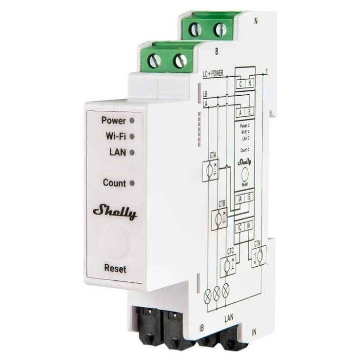 Shelly Pro 3EM 120A 3-way electricity consumption meter WiFi/Bluetooth/Matter