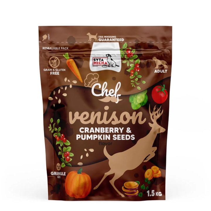SYTA MICHA Chef Venison with cranberry and pumpkin seeds - dry dog food - 1 5kg