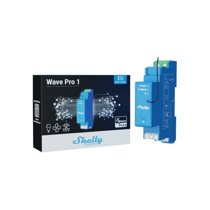 Shelly Qubino Wave Pro 1 electrical relay Blue