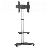 Techly Floor Stand with Shelf Trolley TV LCD/LED/Plasma 37-70 Silver