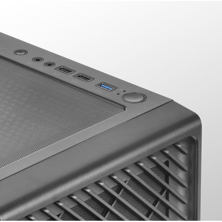Mars Gaming MC-F Black ATX Gaming Semitower Full Tempered Glass Window Metal-Mesh Front 4x 120mm ARGB Fans