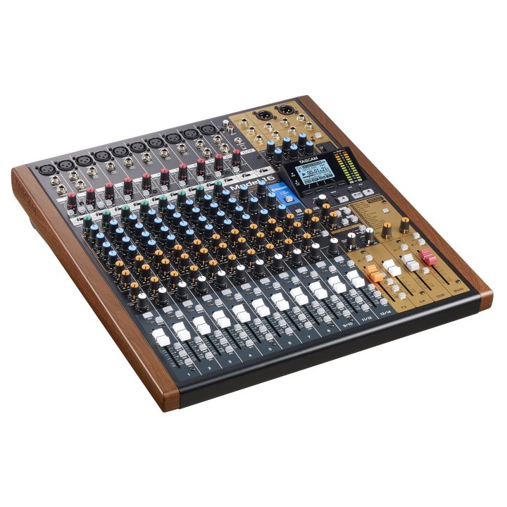 Tascam MODEL 16 audio mixer 16 channels 20 - 30000 Hz Black Gold Wood
