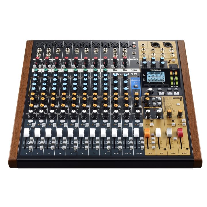 Tascam MODEL 16 audio mixer 16 channels 20 - 30000 Hz Black Gold Wood