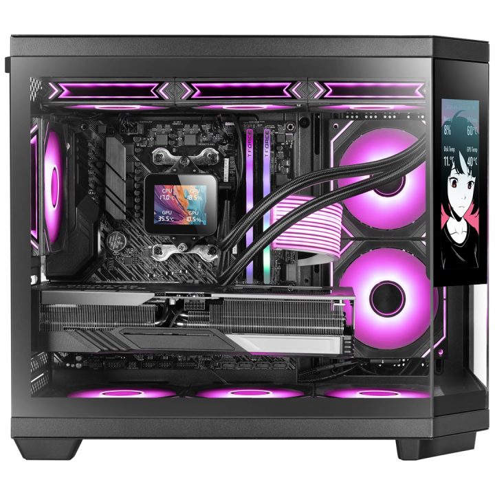 Mars Gaming MC3TCORELCDM computer case Mini Tower Black