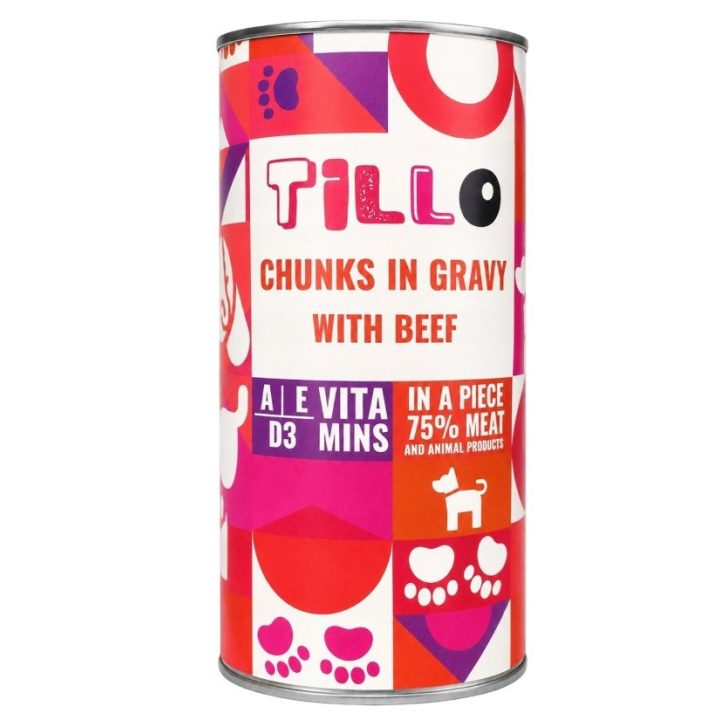 TILLO Chunks in gravy Beef - wet dog food - 1250g