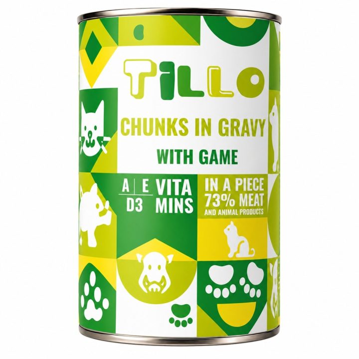 TILLO Chunks in gravy Game - wet dog food - 1250g
