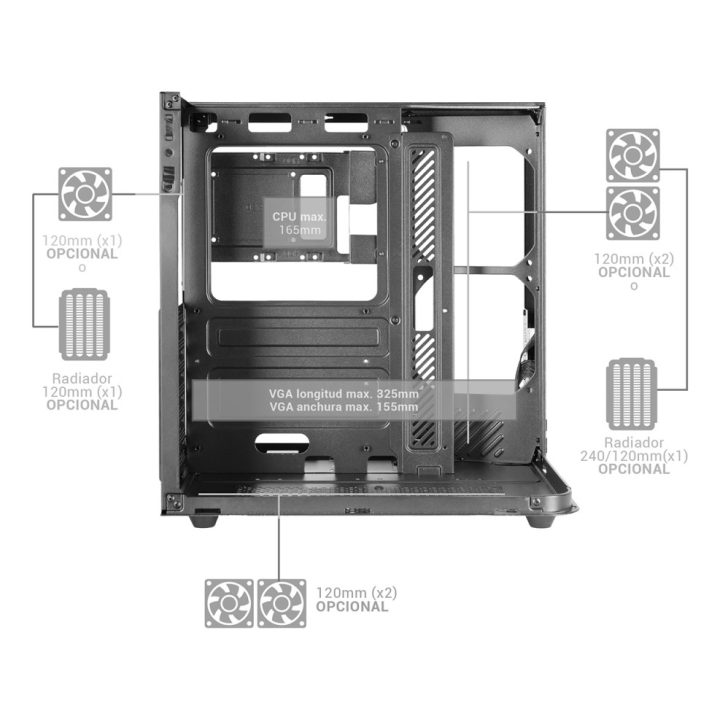 Mars Gaming MC-INFINIOLITE Midi Tower Black