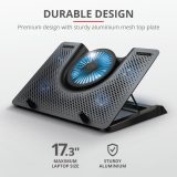 Trust GXT 1125 Quno Notebook stand Black 43.2 cm (17 )
