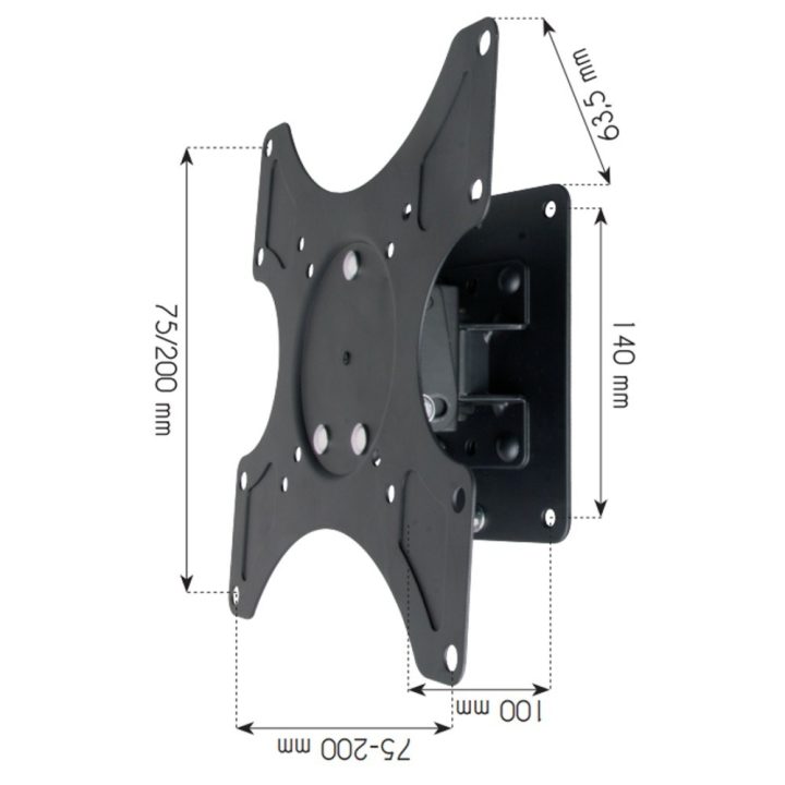 Techly 19-37 Wall Bracket for LED LCD TV Tilt 1 Swivel Black ICA-LCD 2900B