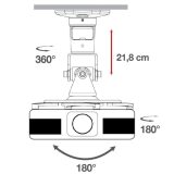 Techly Universal Ceiling Bracket for Projector White ICA-PM 100WH