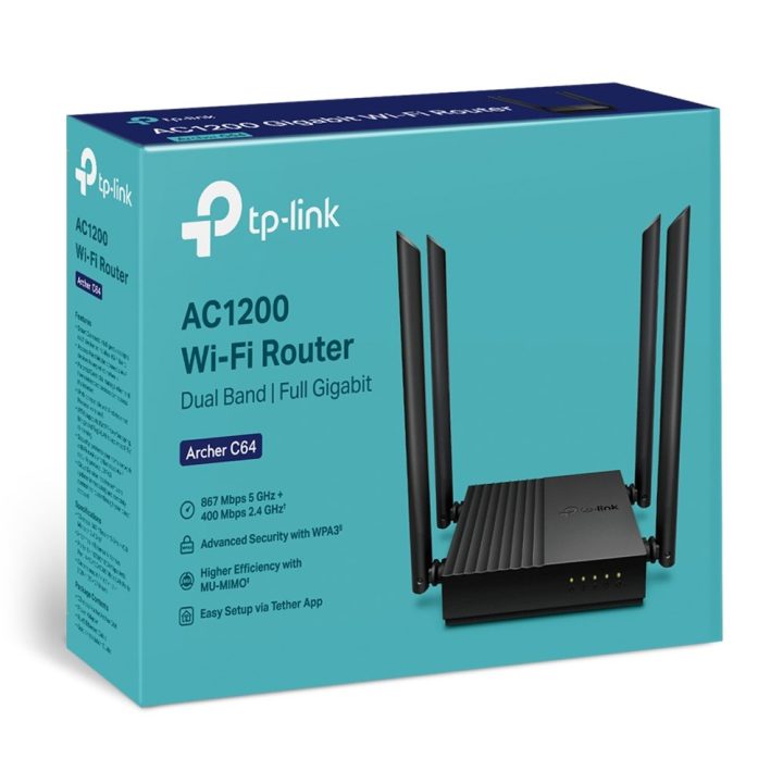 TP-LINK ARCHER C64 dual-band W-Fi router black