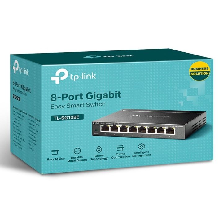 TP-Link TL-SG108E network switch Managed L2 Gigabit Ethernet (10/100/1000) Black