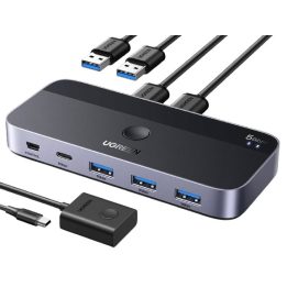 Ugreen USB 3.0 switch CM662 2×4 outputs black