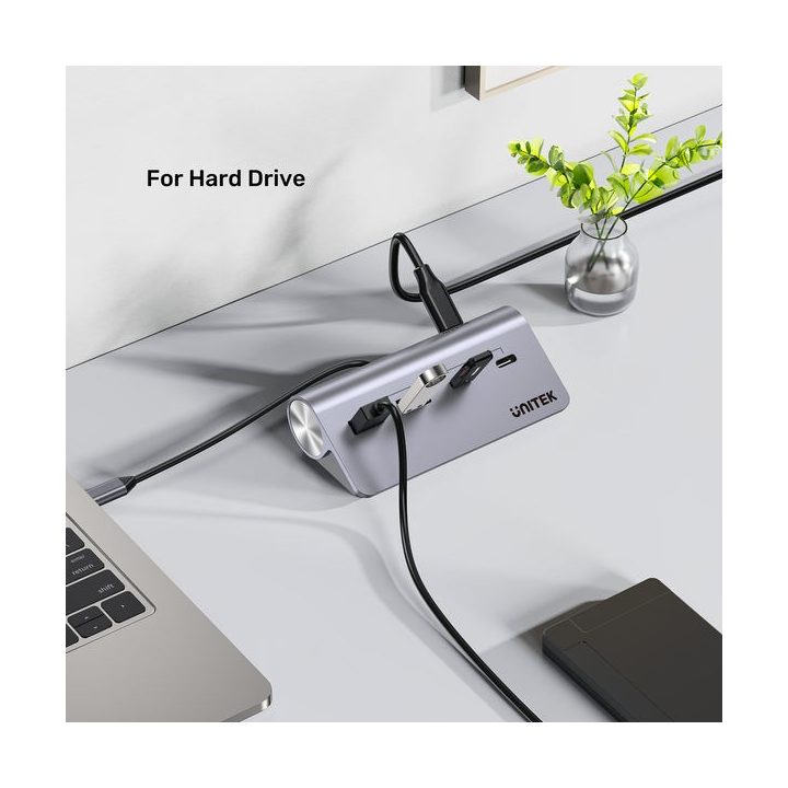 UNITEK H1337AGY01 interface hub USB 3.2 Gen 1 (3.1 Gen 1) Type-C 5000 Mbit/s Grey