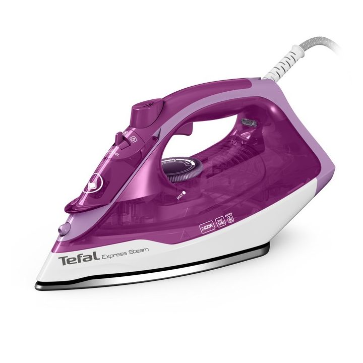 Tefal FV2836 Dry & Steam iron Ceramic soleplate 2400 W Purple White
