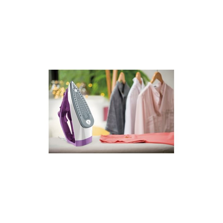 Tefal FV2836 Dry & Steam iron Ceramic soleplate 2400 W Purple White