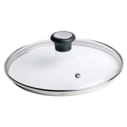 Tefal 28097612 pan lid Round Black Stainless steel Transparent