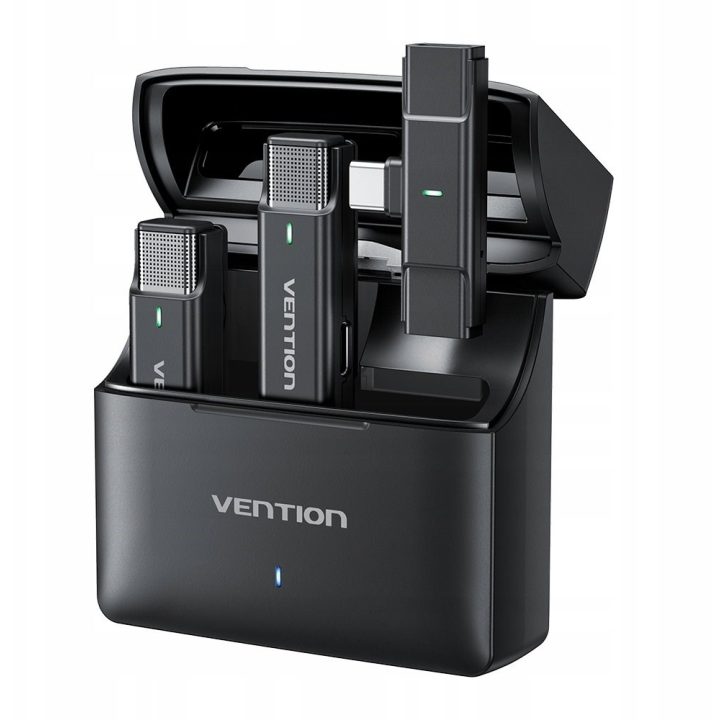 Set of 2 Vention USB-C microphones + charging case