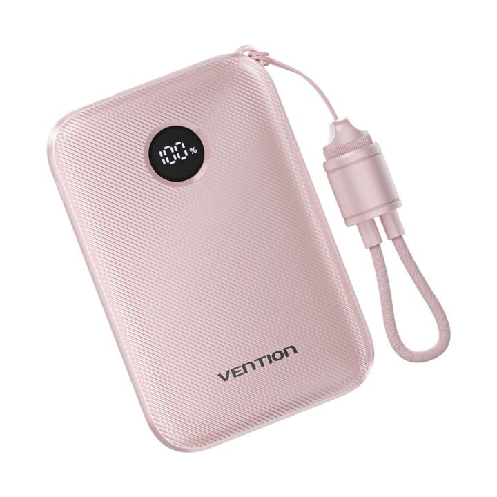 Vention 10000mAh Powerbank 2xUSB-C 1xUSB-A 22.5W pink