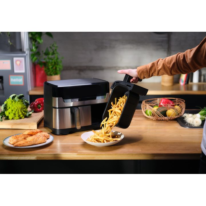 Tefal Dual Easy Fry & Grill EY905D Double 8.3 L Stand-alone 2700 W Hot air fryer Stainless steel