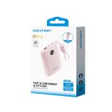Vention 10000mAh Powerbank 2xUSB-C 1xUSB-A 22.5W pink