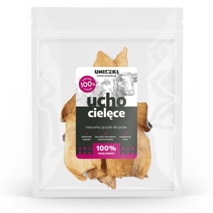 UNISZKI Calf ear - dog treat - 10 pieces