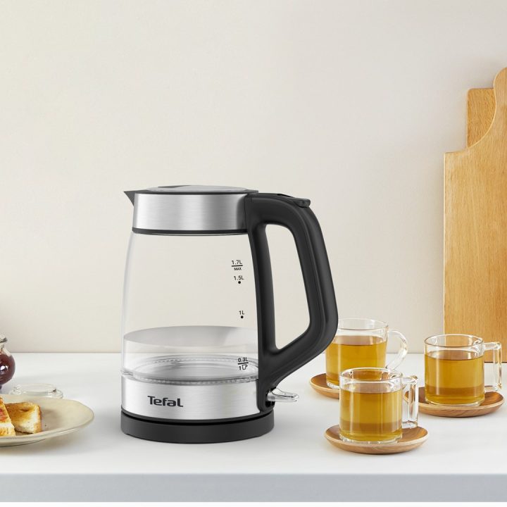 Tefal Glass Kettle KI605830 electric kettle 1.7 L 2200 W Black Silver Transparent