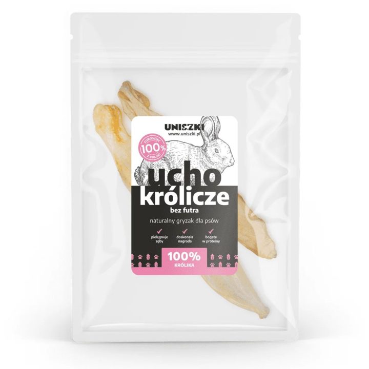 UNISZKI Rabbit ear without fur - dog treat - 2 pieces