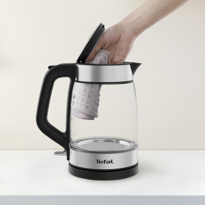 Tefal Glass Kettle KI605830 electric kettle 1.7 L 2200 W Black Silver Transparent