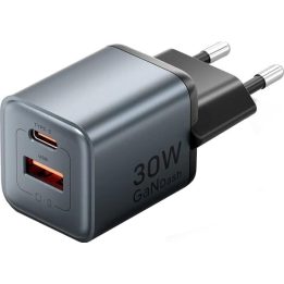 Vention 30W - charger with GaN technology 1x USB-A 1x USB-C (black)