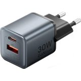 Vention 30W - charger with GaN technology 1x USB-A 1x USB-C (black)