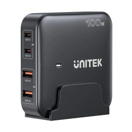 GaN network charger - Unitek P1229ABK01-EU | 100W 2x USB-C 2x USB-A