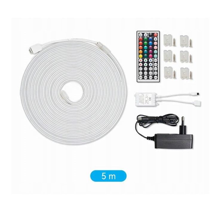 Vention Silicone Neon LED strip with IR remote control and 12V DC power supply 5m