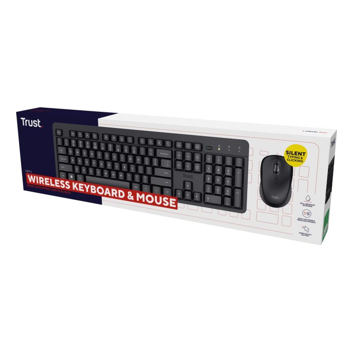Trust Ody II keyboard Mouse included Universal RF Wireless QWERTY US English Black